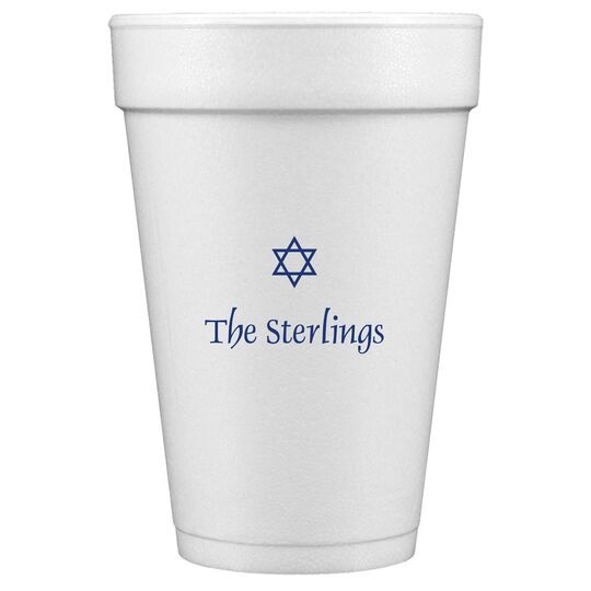 Little Star of David Styrofoam Cups